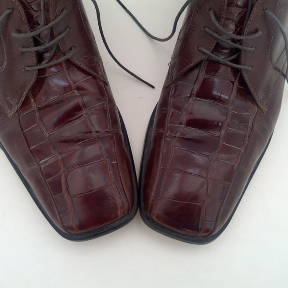 Stacy Adams Other - brown leather square toe men's lace tie shoes 11M